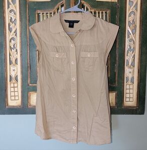 Marc by Marc Jacobs Biscotti Brown Cotton Button up Shirt, Size 4